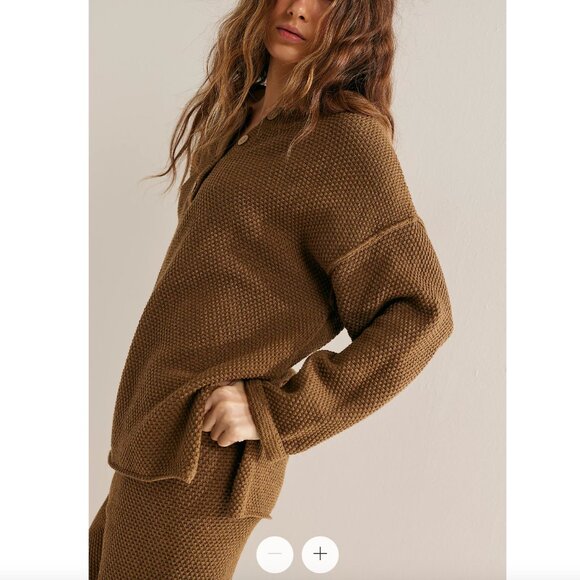 NWT Free People Free-est Hailee Sweater Set in bronze toffee brown tan neutral - Picture 4 of 4